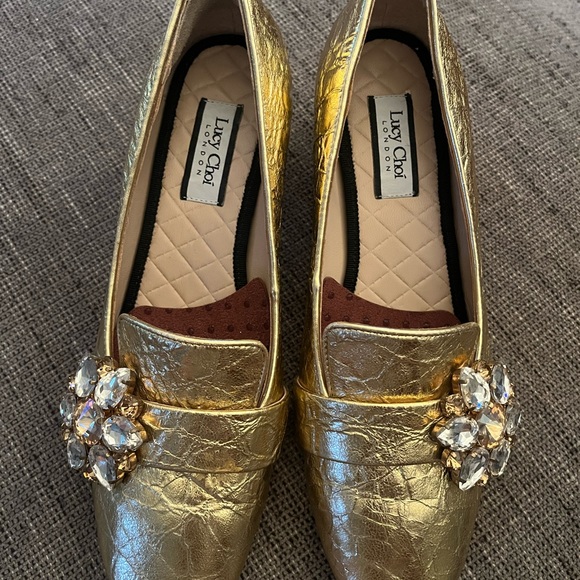 Lucy Choi London dreamy collection golden jeweled block heel - Picture 8 of 11